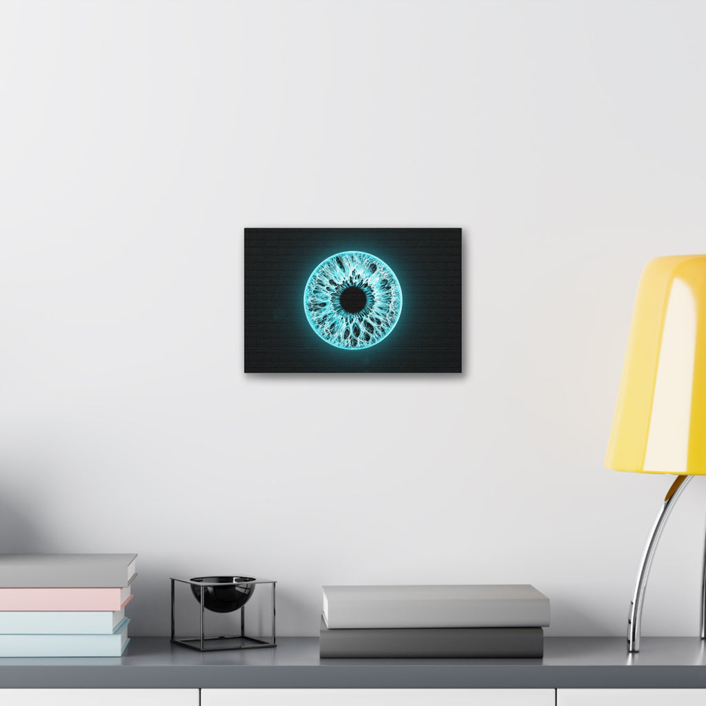 BLXNTT Iris – Lace Web Electric Cyan Glossy Canvas