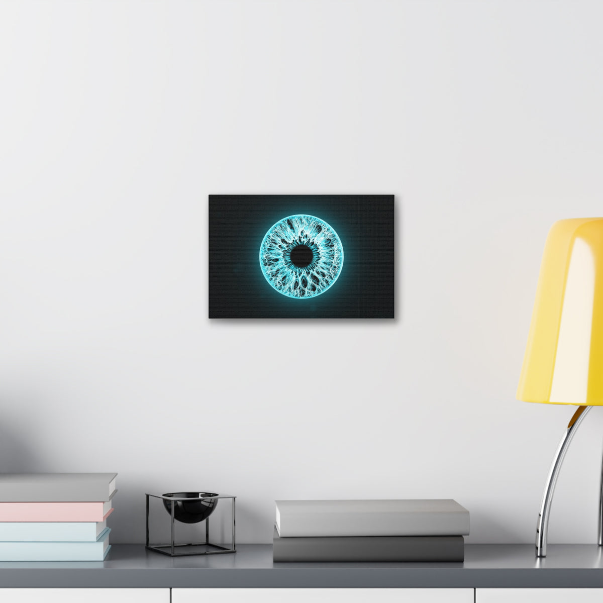 BLXNTT Iris – Lace Web Electric Cyan Glossy Canvas