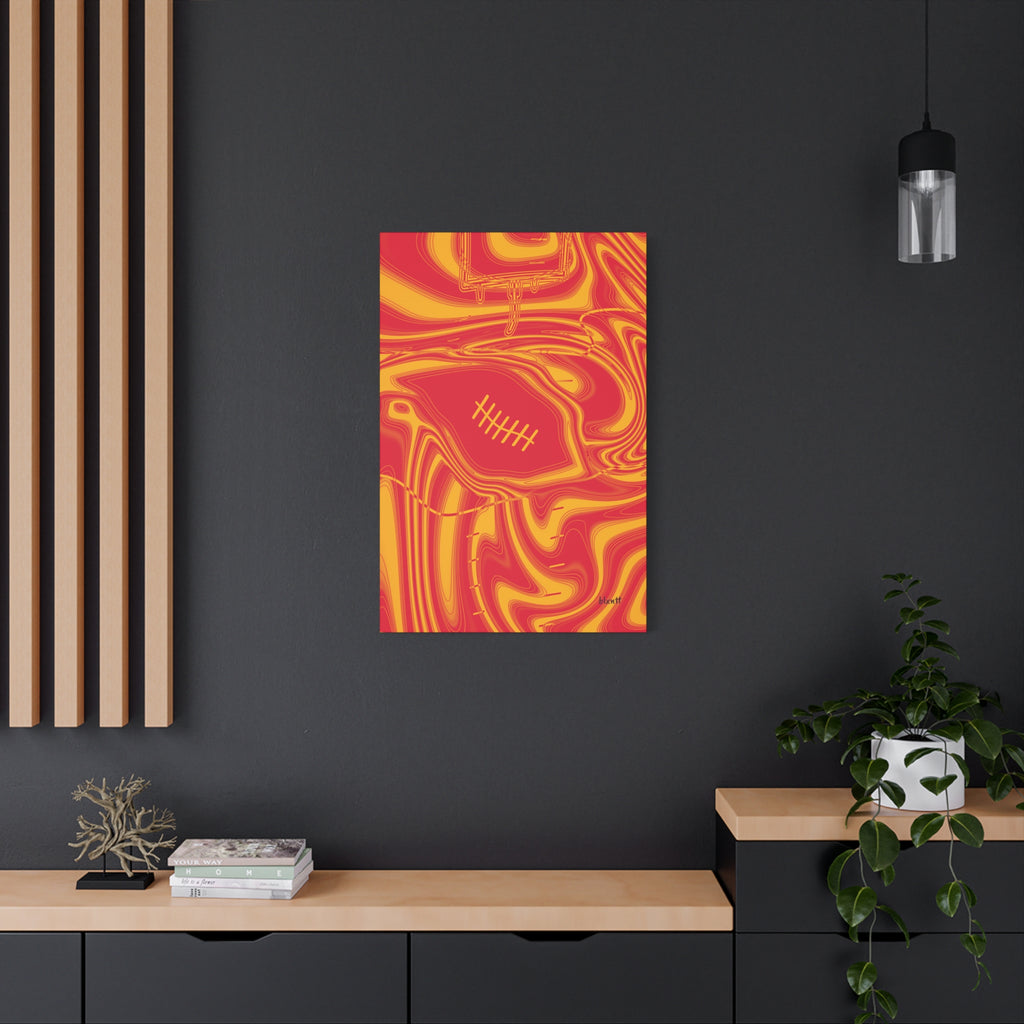 Red & Yellow Trippy Football Canvas