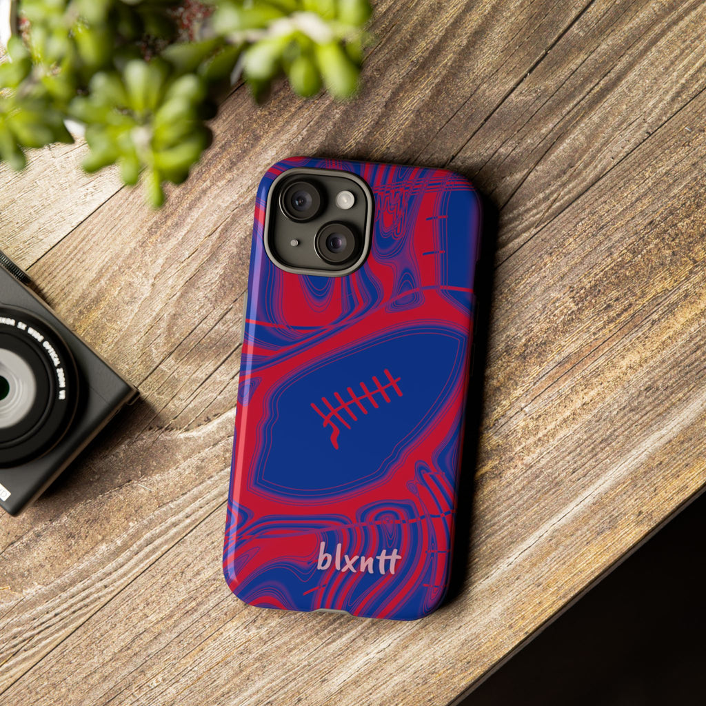Royal Blue & Red Trippy Football Phone Case