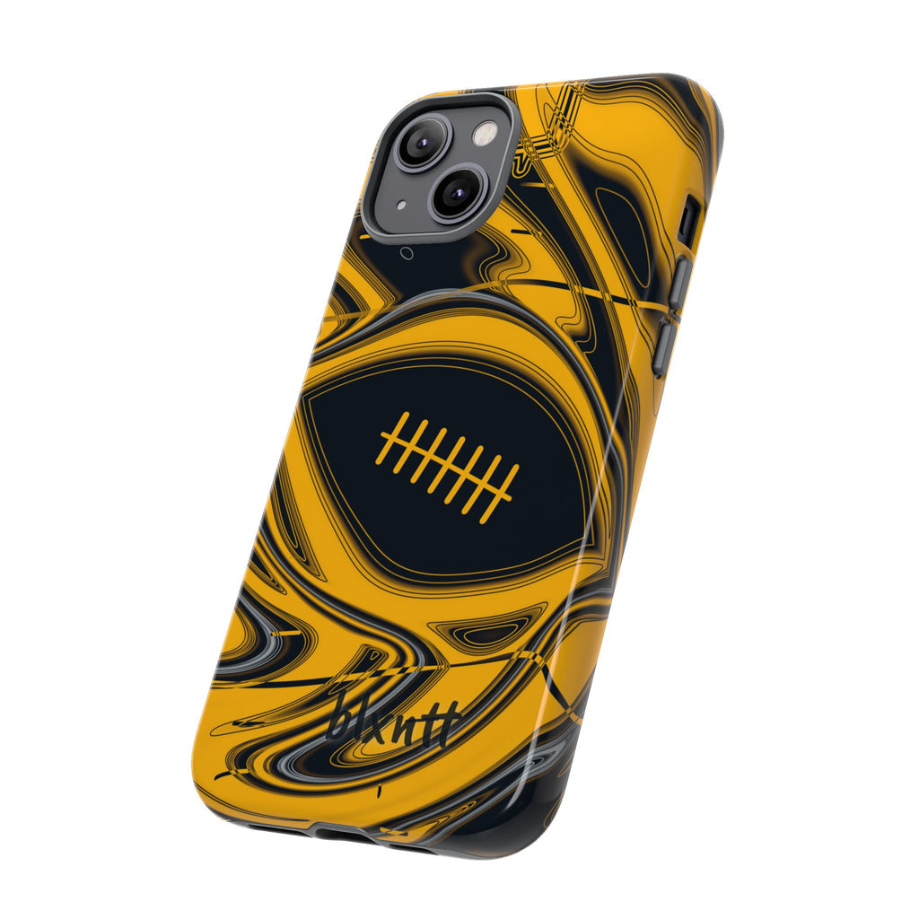 Black & Gold Trippy Football Phone Case