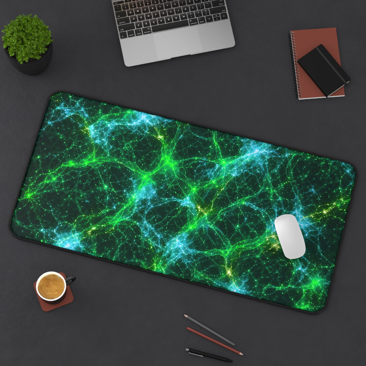 Neon Mycelium - Mermaid Desk Mat
