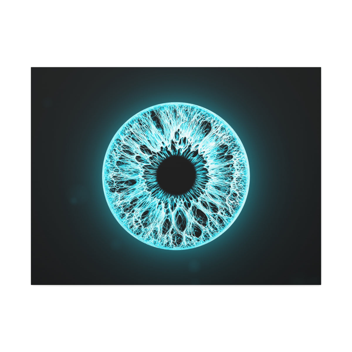 BLXNTT Iris – Lace Web Electric Cyan Glossy Canvas