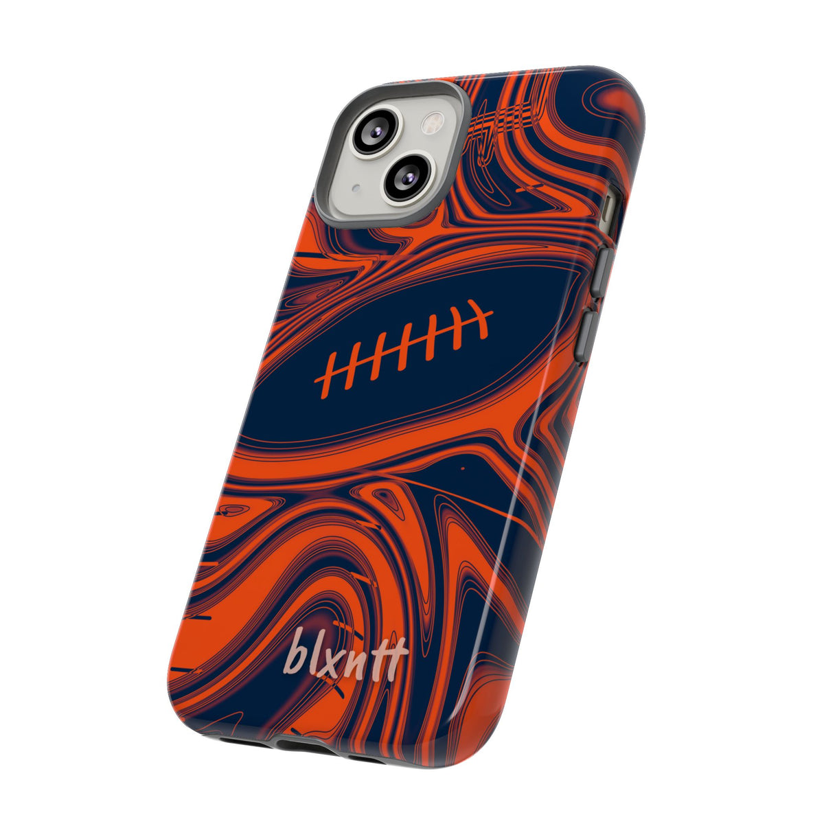 Orange & Navy Trippy Football Phone Case