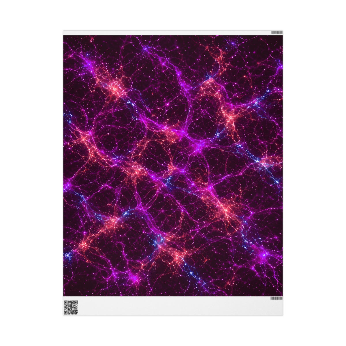 Neon Mycelium - Ember Orchid Wrapping Paper