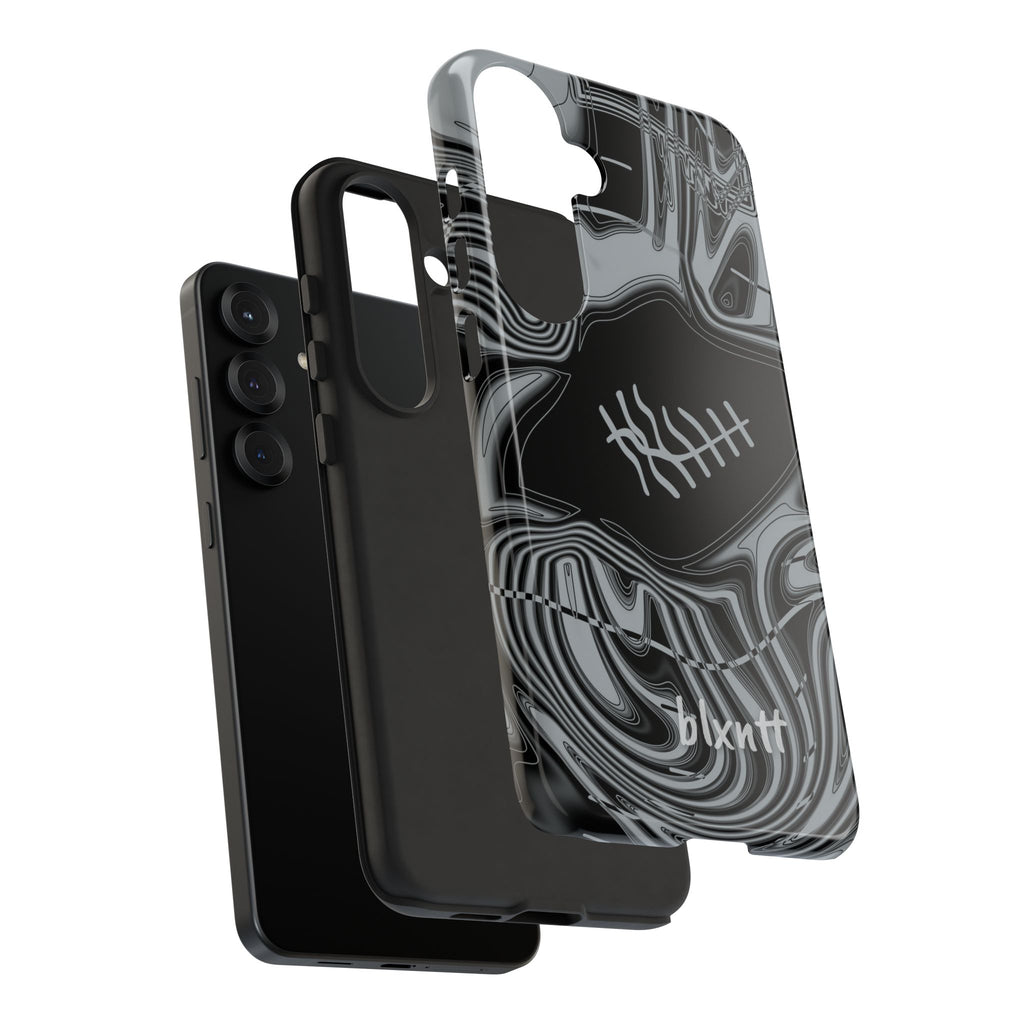 Black & Silver Trippy Football Phone Case