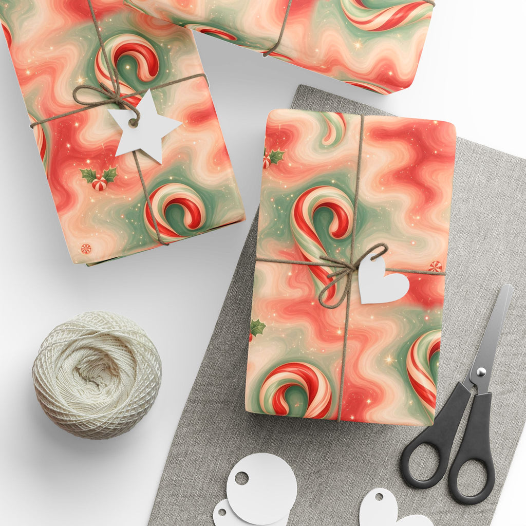 Candy Cane Trippy Christmas Wrapping Paper