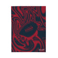 Midnight Navy & Red Trippy Football Blanket
