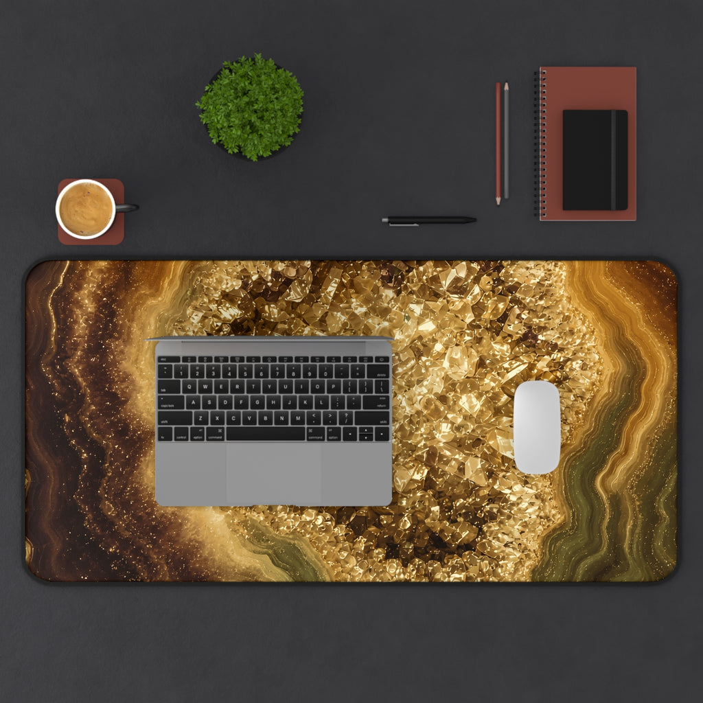 Geode Core - Gold Vein Desk Mat