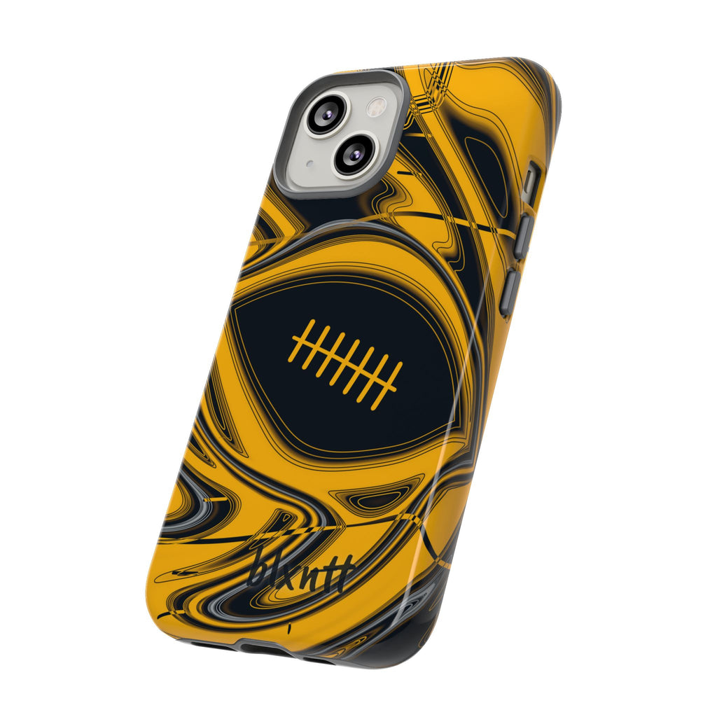 Black & Gold Trippy Football Phone Case