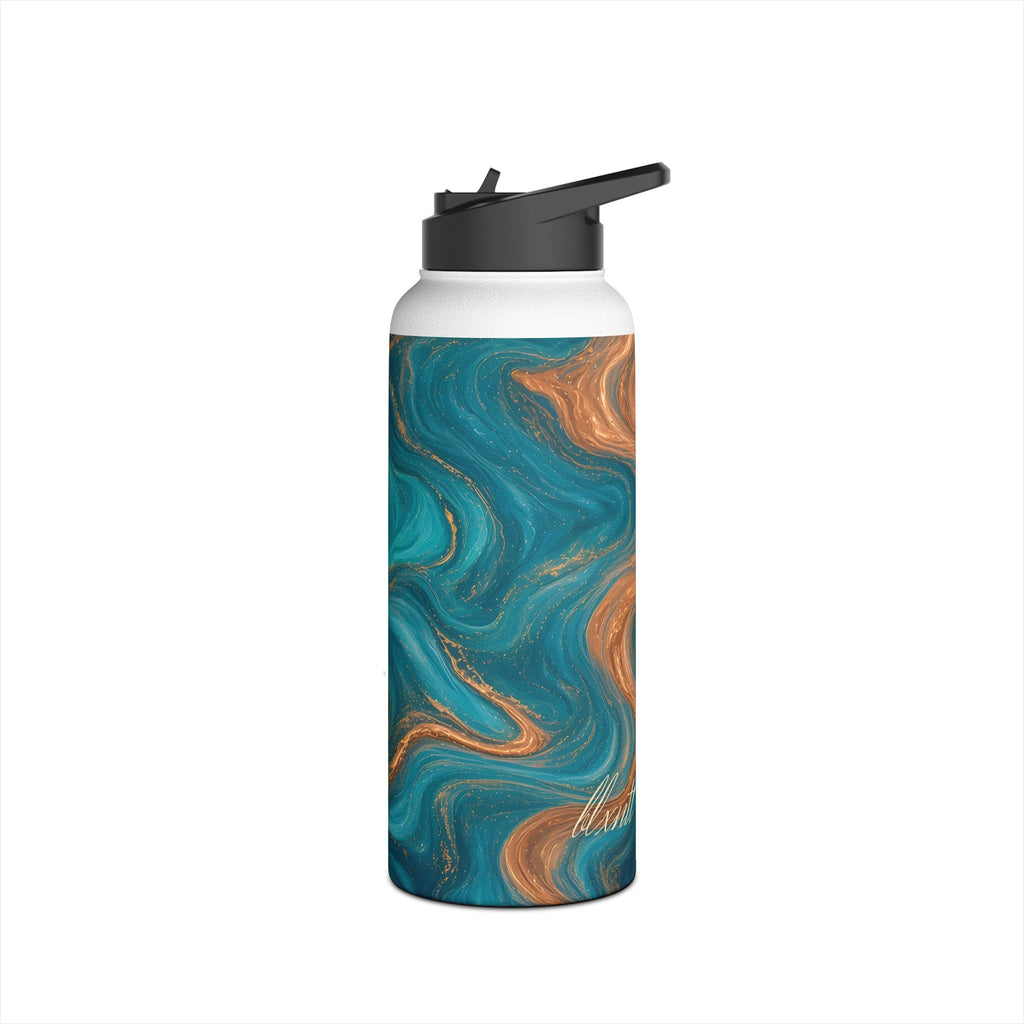 Turquoise & Copper Marble Water Bottle