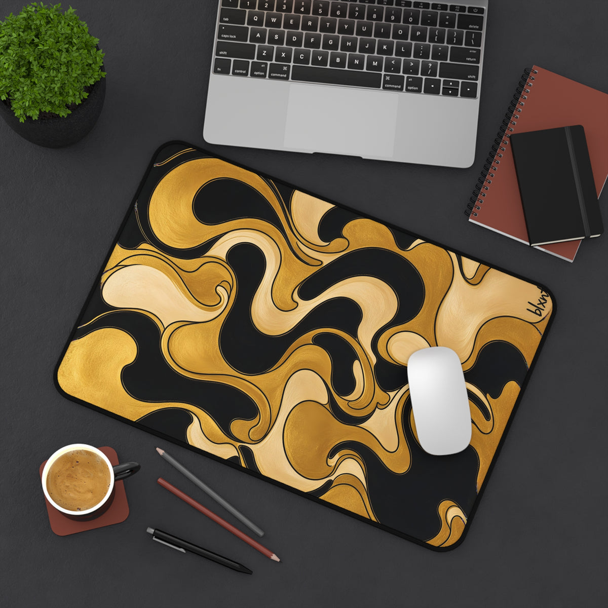 Fillmore Flow - Gold & Black Desk Mat