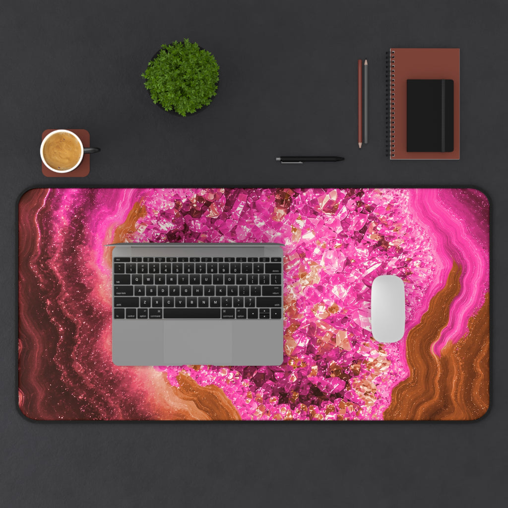Geode Core - Terracotta Neon Desk Mat