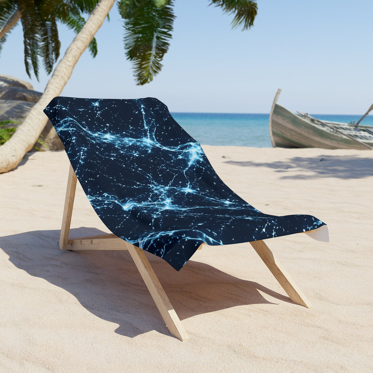 Neon Mycelium - Ice Crystal Beach Towel