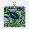 Navy & Neon Green Trippy Football Acrylic Keychain