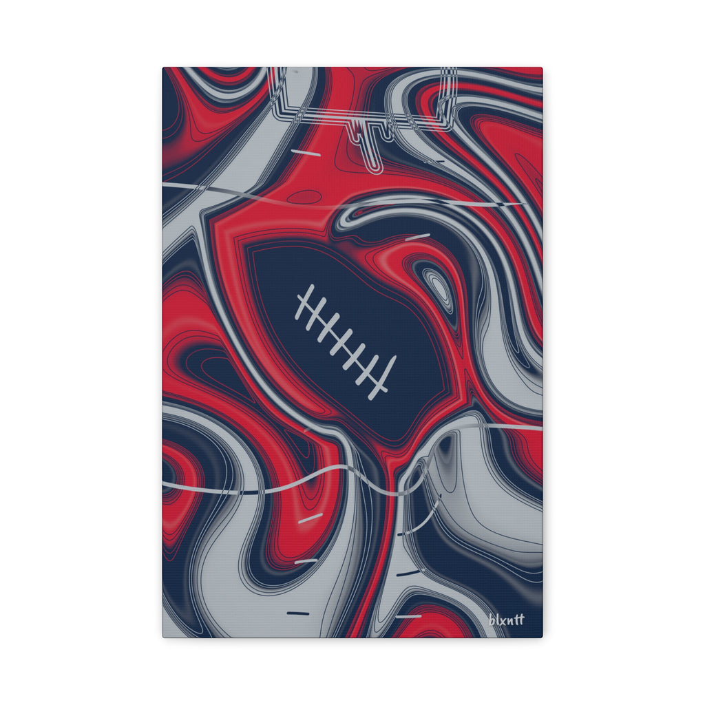 Navy, Red & Silver Trippy Football Canvas