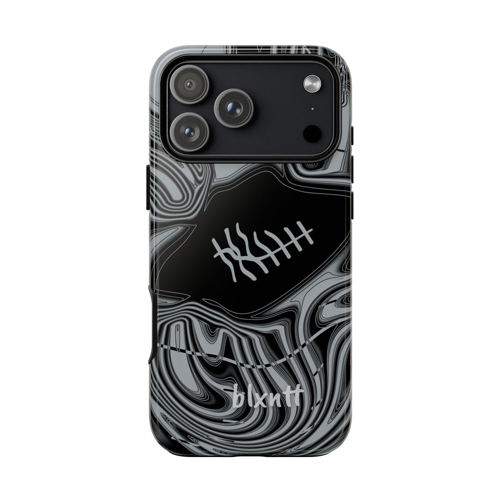Black & Silver Trippy Football Phone Case