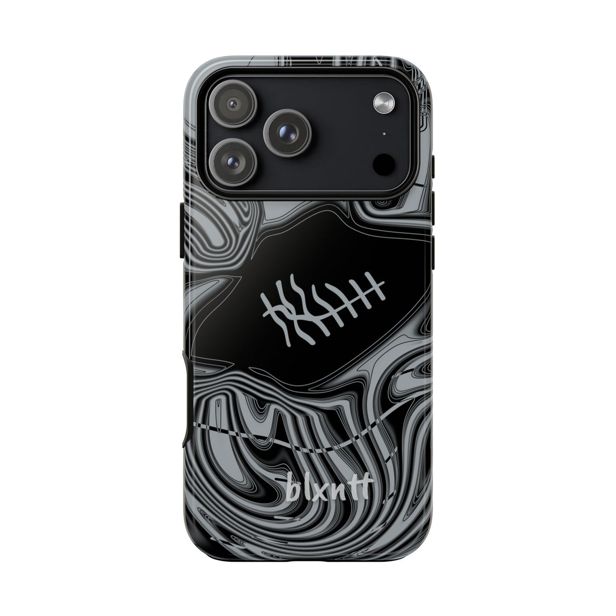 Black & Silver Trippy Football Phone Case