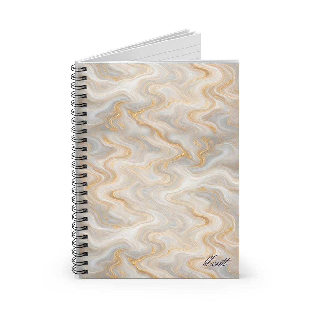 White & Gold Marble Spiral Notebook