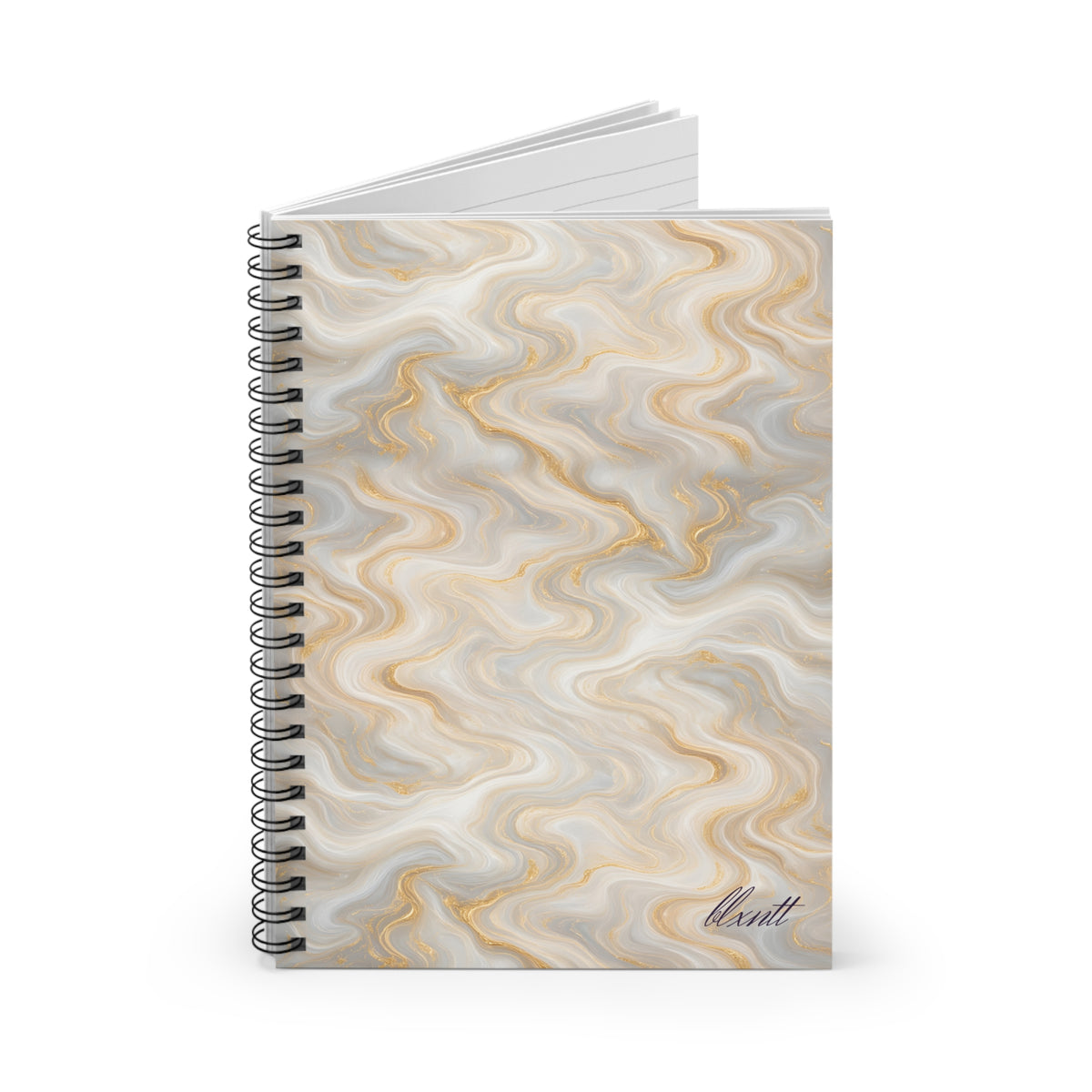 White & Gold Marble Spiral Notebook