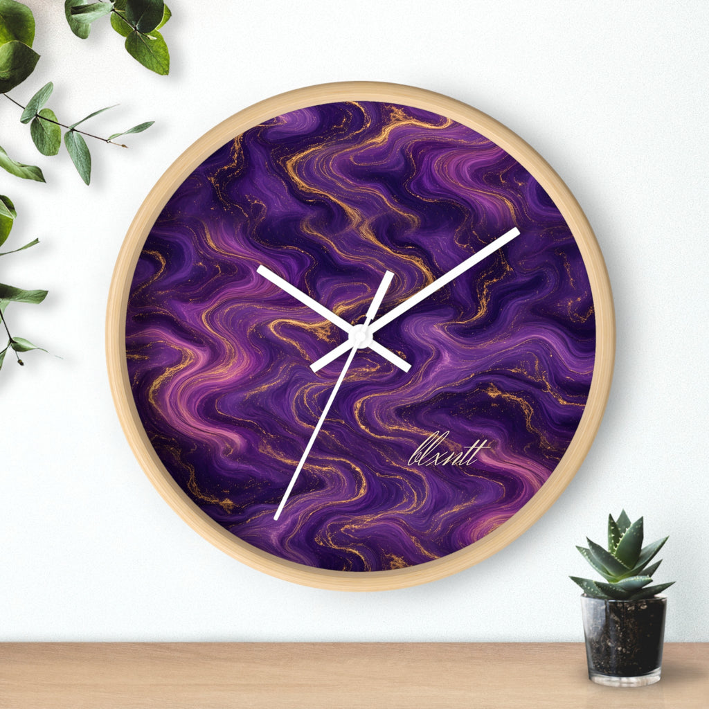 Royal Purple Marble Wall Clock