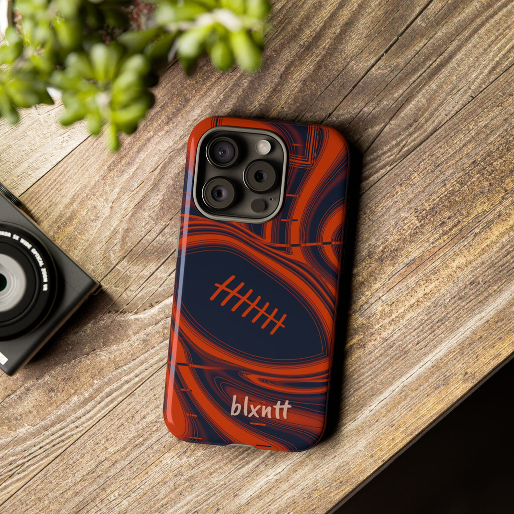 Navy & Orange Trippy Football Phone Case