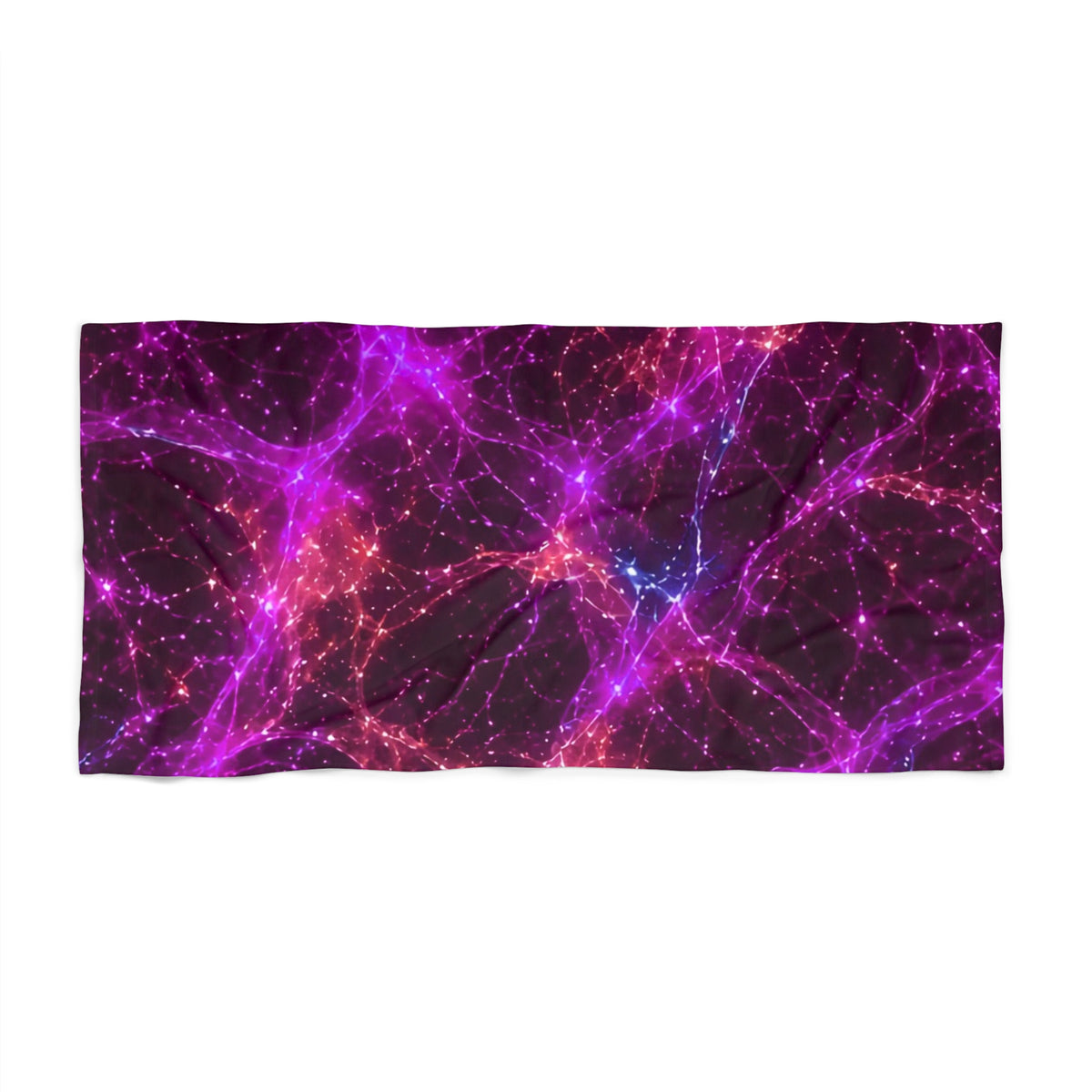 Neon Mycelium - Ember Orchid Beach Towel