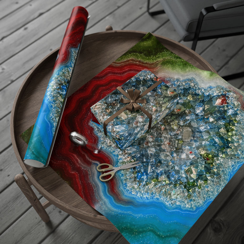 Geode Core - Lagoon Wrapping Paper