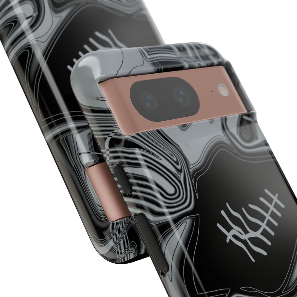Black & Silver Trippy Football Phone Case