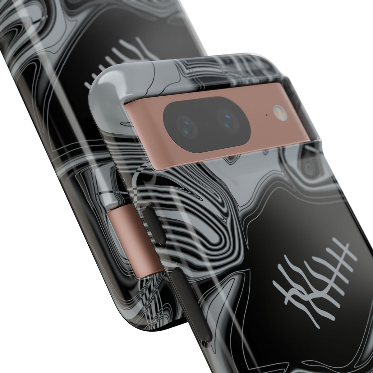 Black & Silver Trippy Football Phone Case