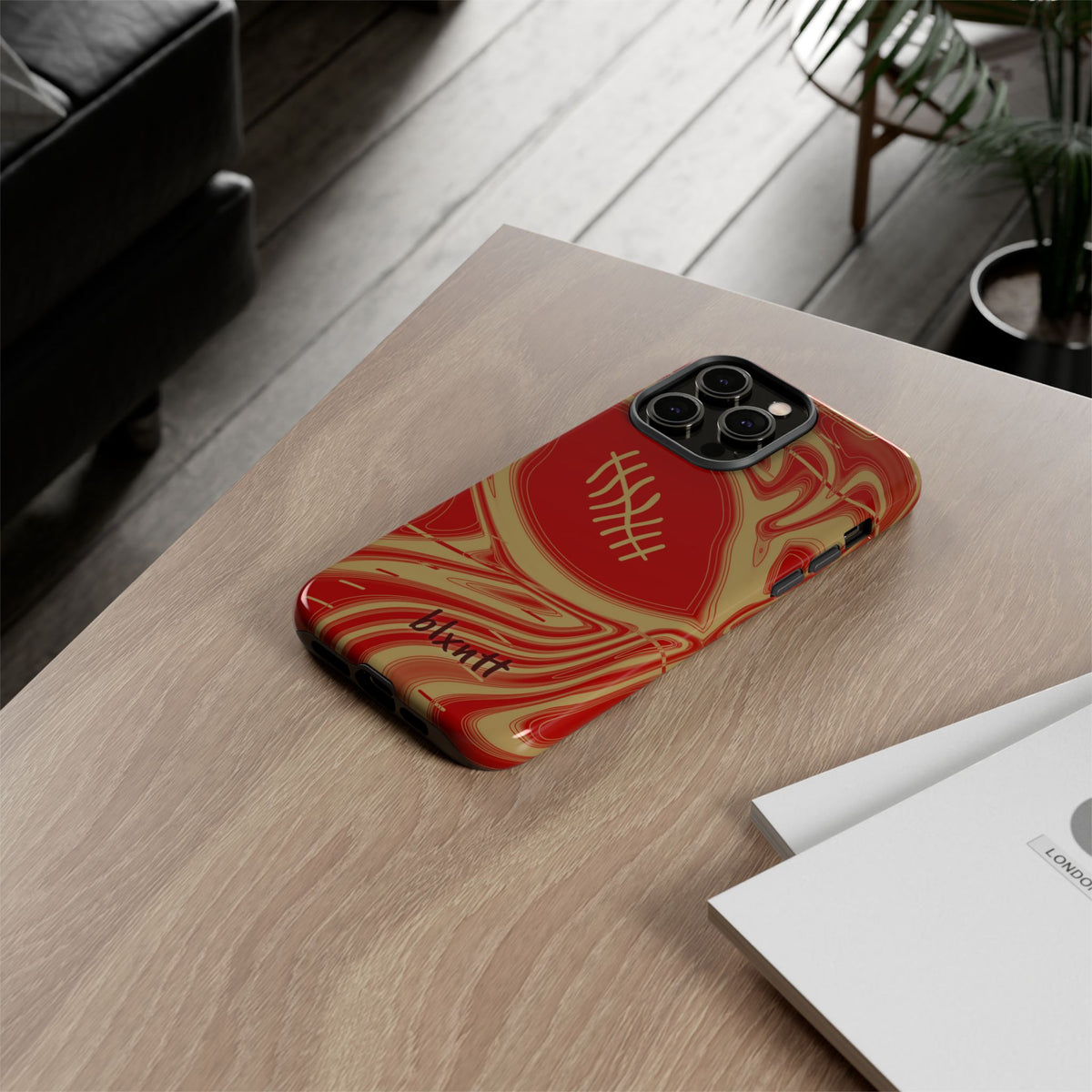 Scarlet & Gold Trippy Football Phone Case