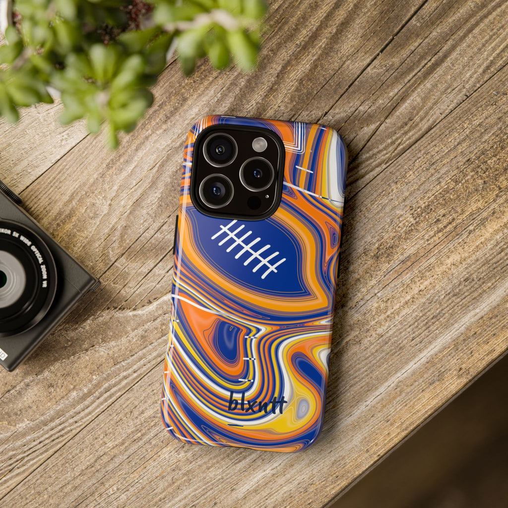 Royal Blue & Yellow Trippy Football Phone Case