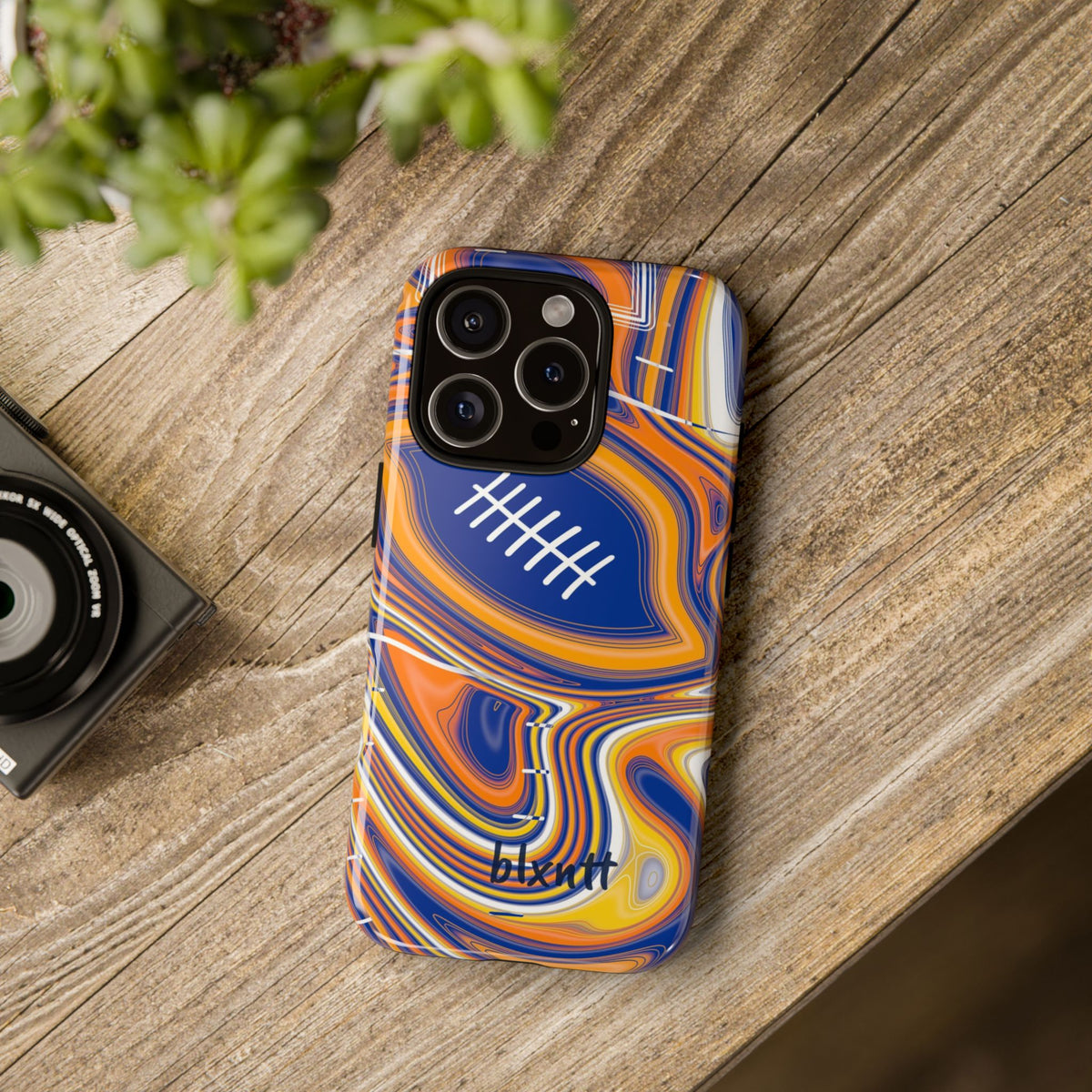 Royal Blue & Yellow Trippy Football Phone Case