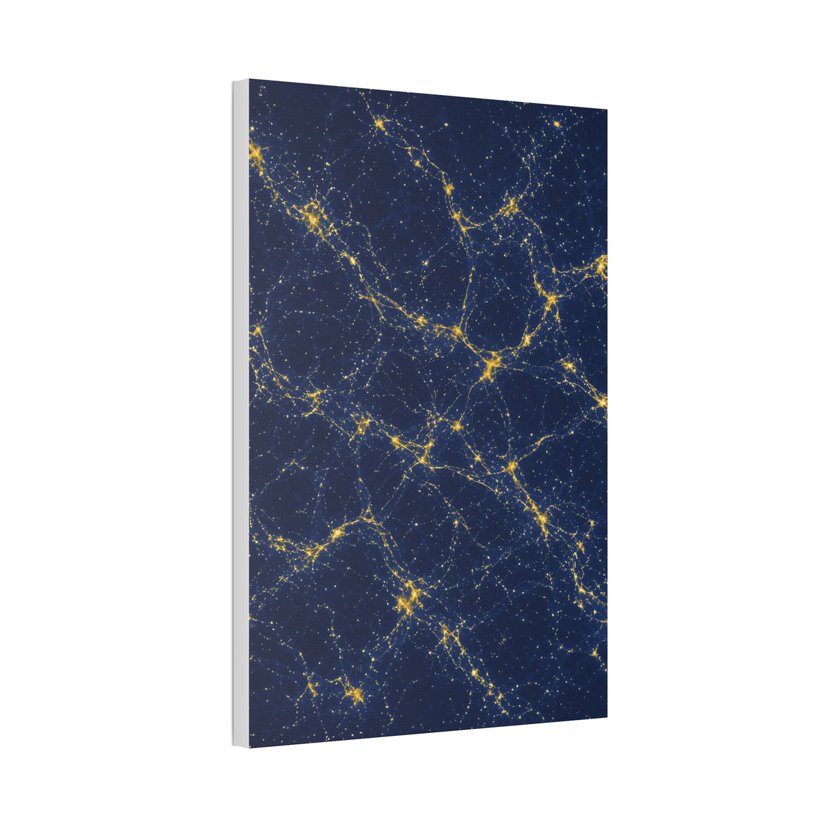 Neon Mycelium - Mustard Navy Glossy Canvas