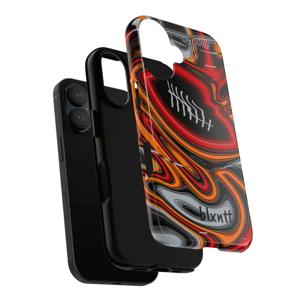 Red, Orange & Pewter Trippy Football Phone Case