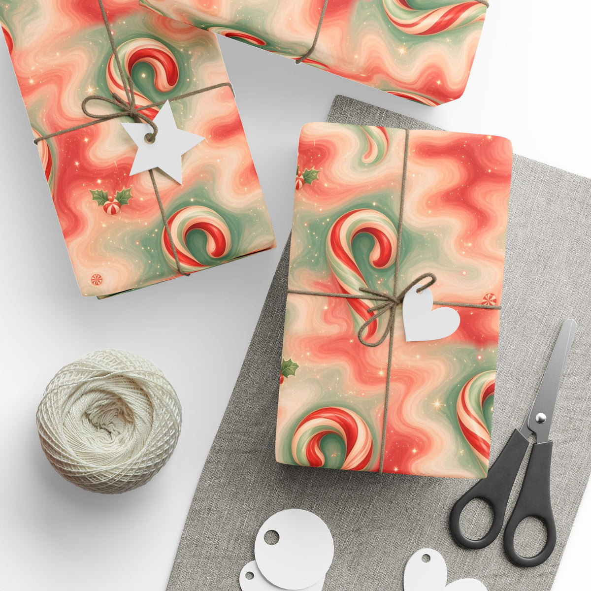 Candy Cane Trippy Christmas Wrapping Paper