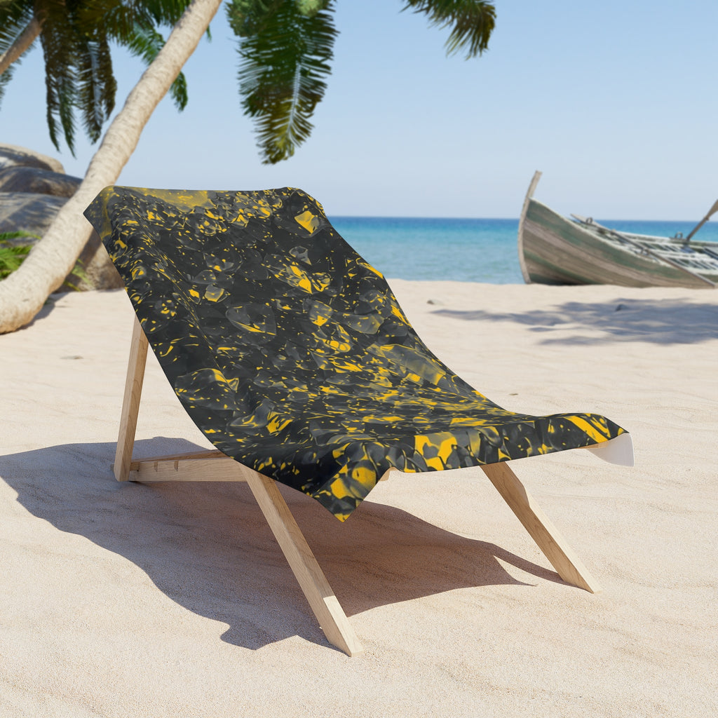 Geode Core - Mono Gold Spark Beach Towel
