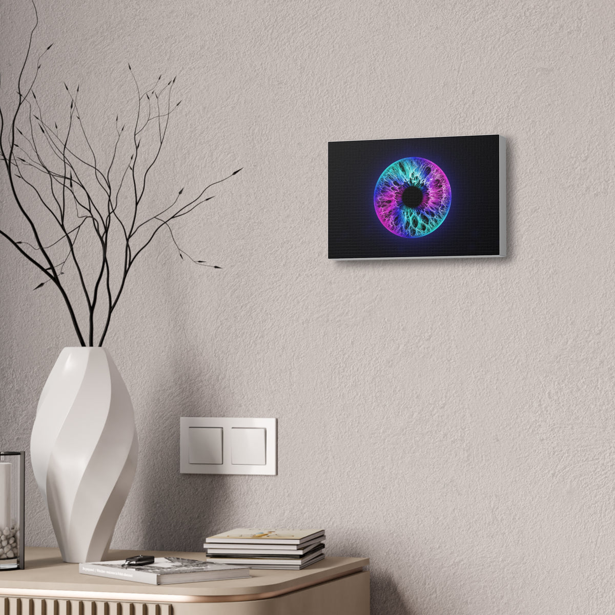 BLXNTT Iris – Lace Web Galaxy Teal Magenta Glossy Canvas