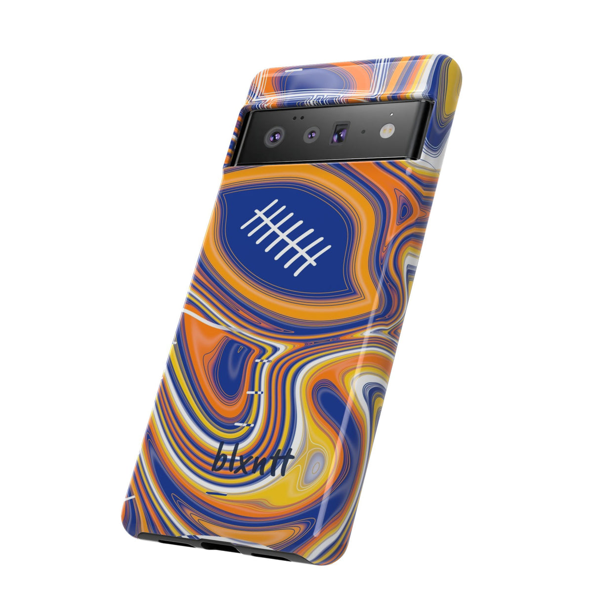 Royal Blue & Yellow Trippy Football Phone Case