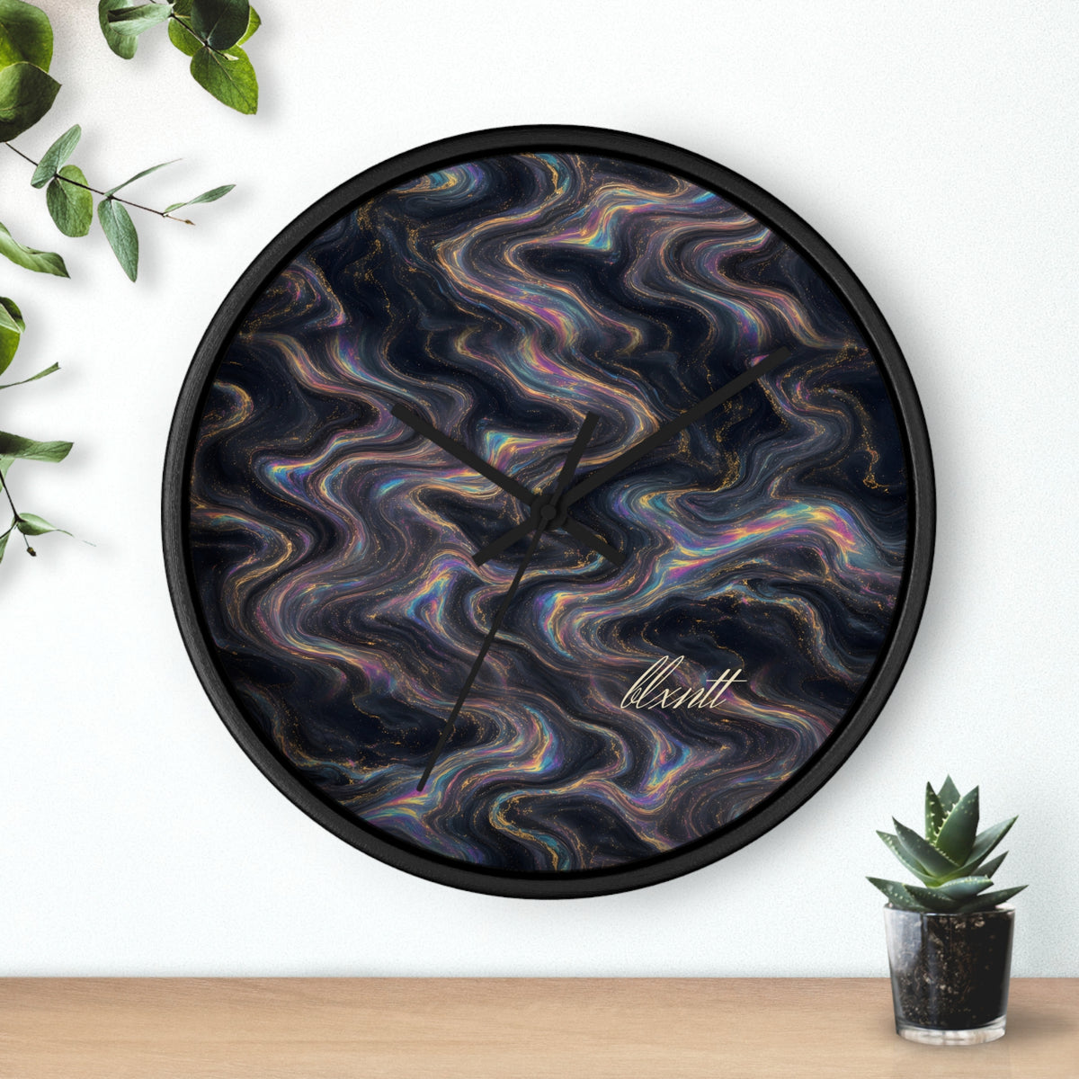 Galaxy Iridescent Marble Wall Clock