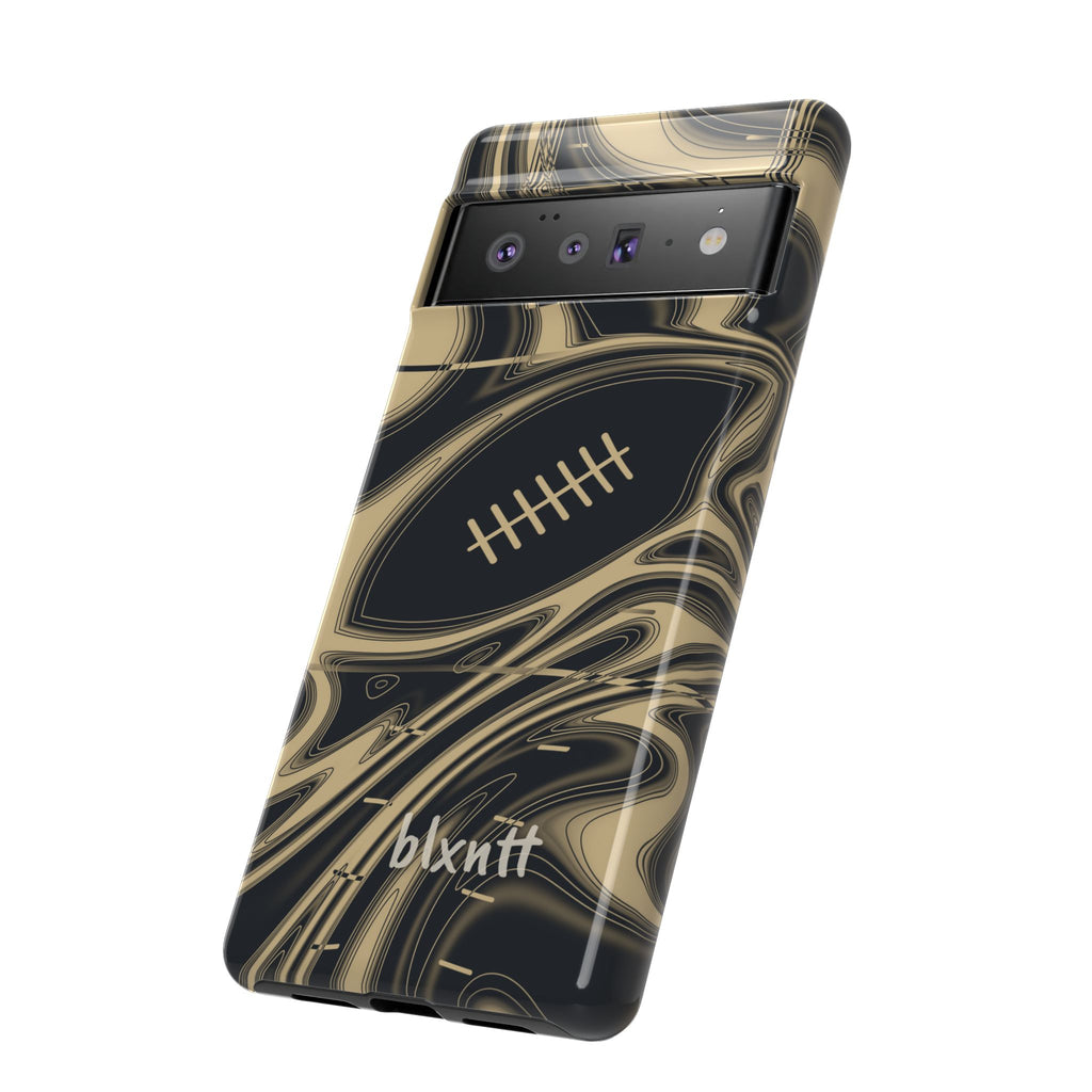 Old Gold & Black Trippy Football Phone Case