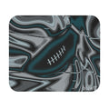Midnight Green & Silver Trippy Football Mouse Pad