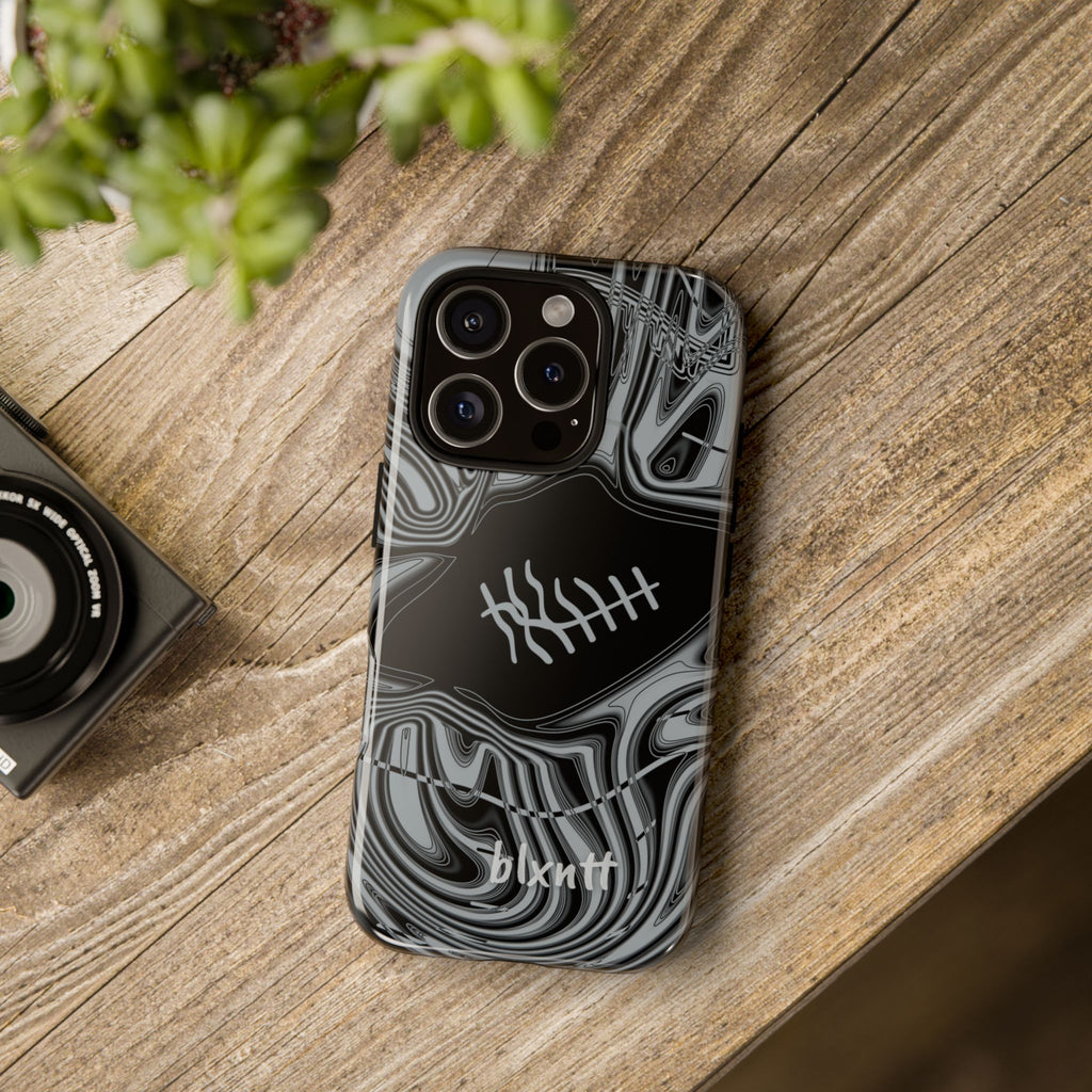 Black & Silver Trippy Football Phone Case