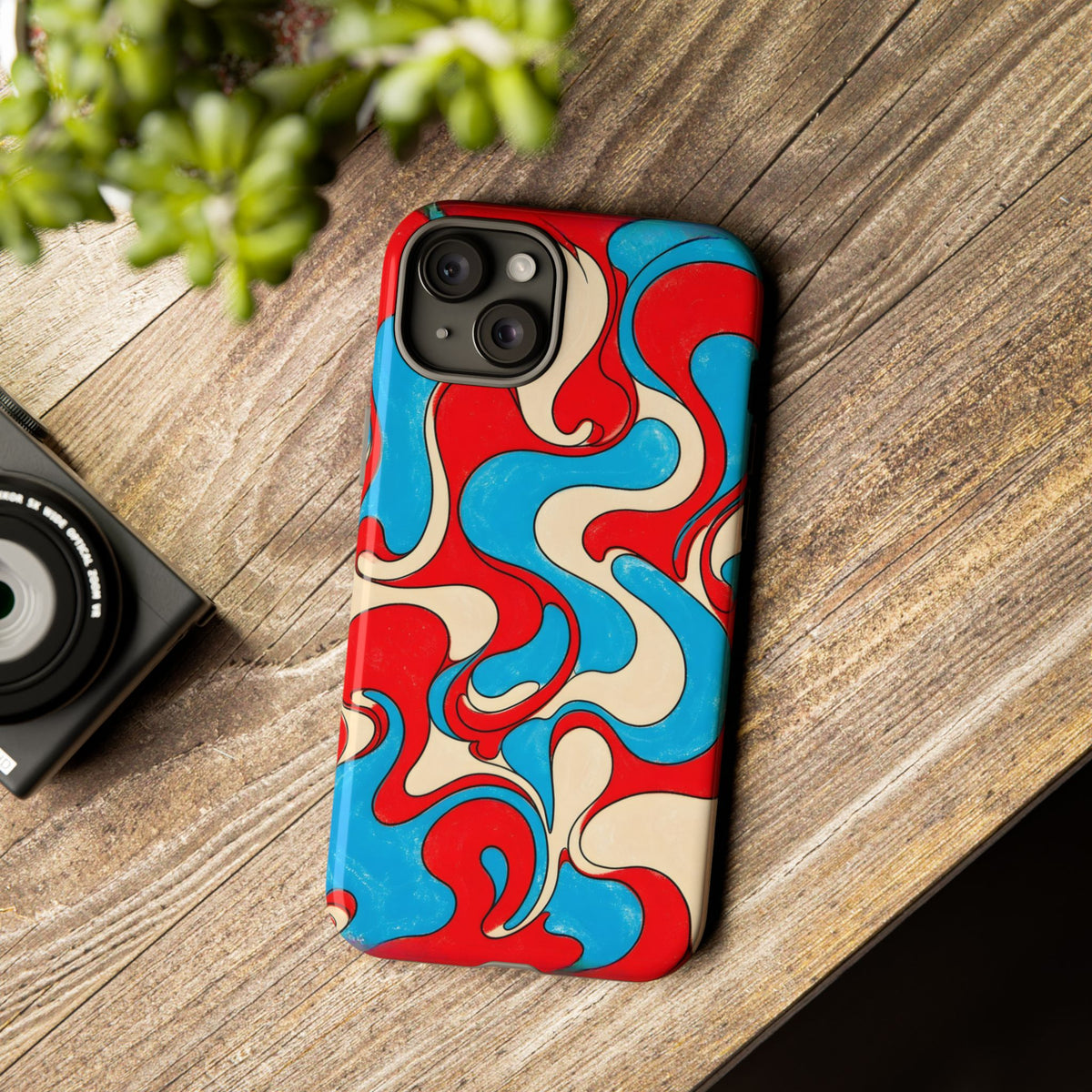 Fillmore Flow - Red, Cyan & Cream Phone Case