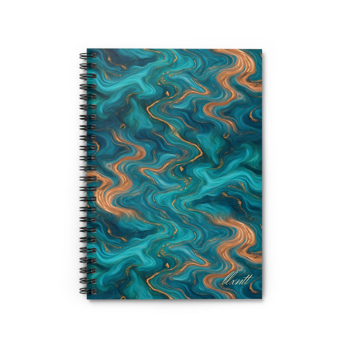 Turquoise & Copper Marble Spiral Notebook