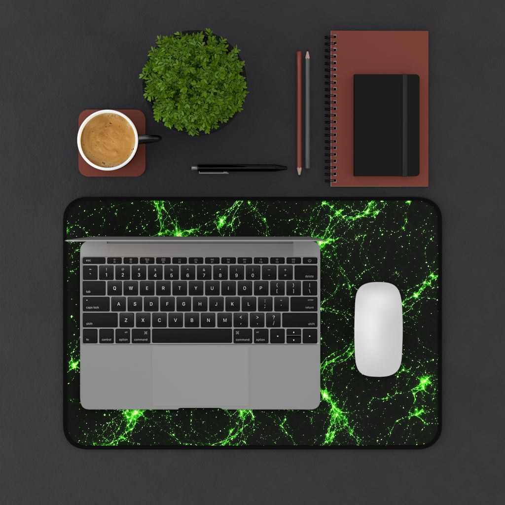 Neon Mycelium - Toxic Lime Desk Mat