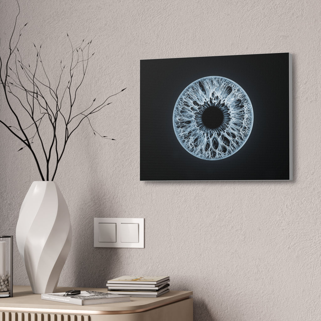 BLXNTT Iris – Lace Web Ice Blue Glossy Canvas