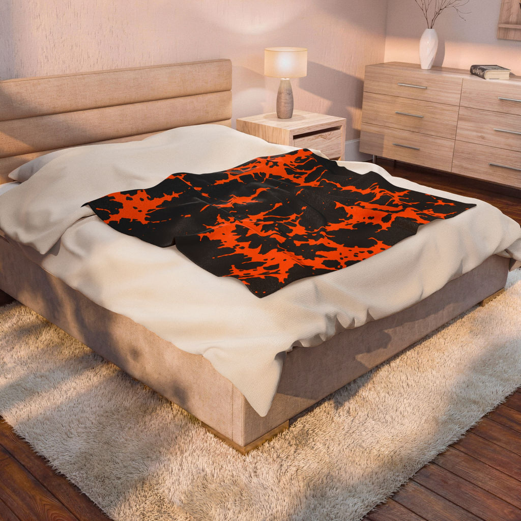 Orange Spiderweb Pumpkin Blanket