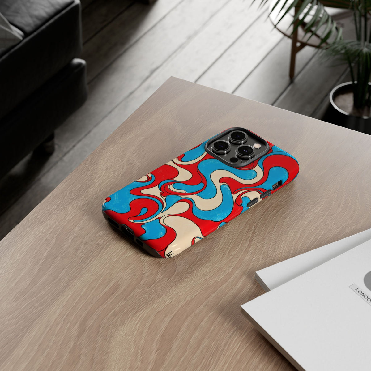 Fillmore Flow - Red, Cyan & Cream Phone Case
