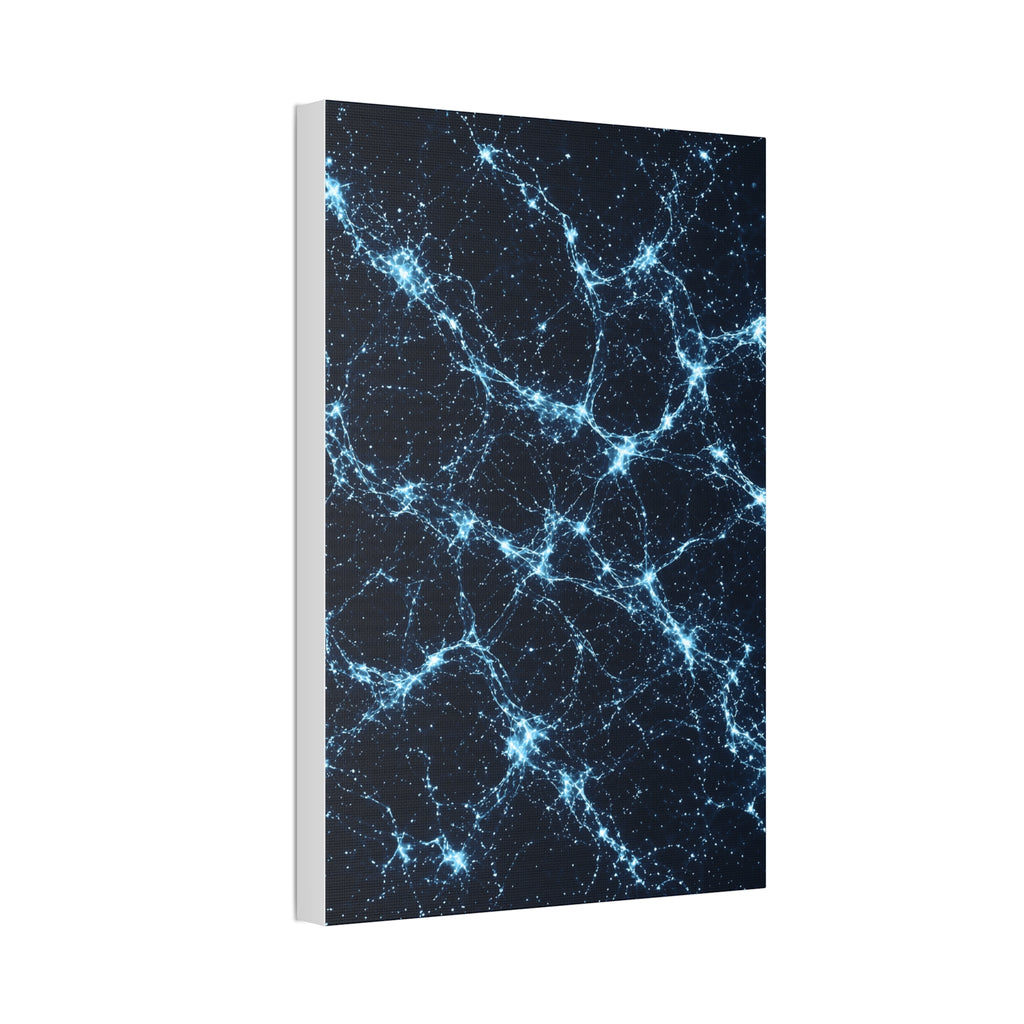 Neon Mycelium - Ice Crystal Glossy Canvas